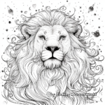 Celestial Cosmic Lion Adult Coloring Pages 3