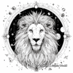Celestial Cosmic Lion Adult Coloring Pages 4