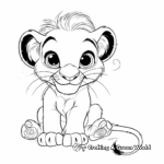 Charming Cartoon Design Baby Lion Coloring Pages 4