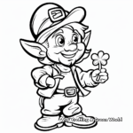 Charming Leprechaun and Shamrock Coloring Pages 1