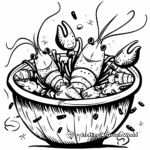 Cheerful Crawfish Boil Mardi Gras Coloring Pages 1