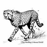 Cheetah Sprinting on the Plains Coloring Pages 1