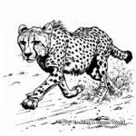 Cheetah Sprinting on the Plains Coloring Pages 2
