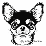 Chihuahua Face Coloring Pages: Bring the Tiny Pup to Life 2
