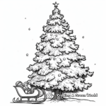 Christmas Tree on a Sleigh Ride Coloring Pages 1