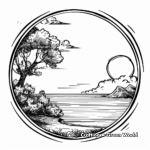 Circle Containing Nature Scenes Coloring Pages 1