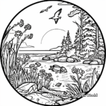 Circle Containing Nature Scenes Coloring Pages 2