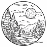 Circle Containing Nature Scenes Coloring Pages 3