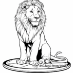 Circus Lion Performing Tricks Coloring Pages 1