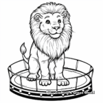 Circus Lion Performing Tricks Coloring Pages 2