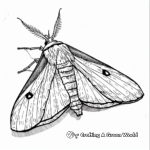 Color by Number: Rosy Maple Moth Coloring Pages 1
