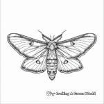 Color by Number: Rosy Maple Moth Coloring Pages 3