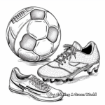 Colorful Footballs and Cleats Coloring Pages 2