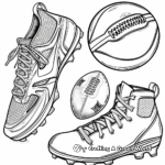 Colorful Footballs and Cleats Coloring Pages 3