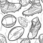 Colorful Footballs and Cleats Coloring Pages 4