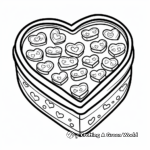 Colorful Valentine's Heart Shaped Candy Box Coloring Pages 1