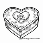 Colorful Valentine's Heart Shaped Candy Box Coloring Pages 2