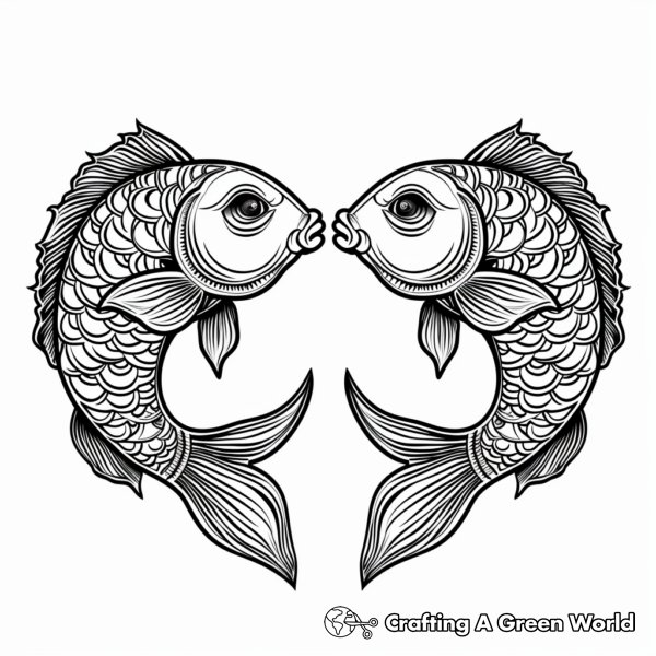 Pisces Coloring Pages - Free &amp; Printable!