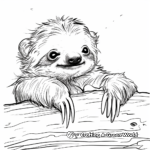 Coloring Pages of Baby Sloth Actions (playing, climbing, sleeping) 4