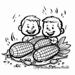 Coloring Pages of People Sweet Corn in August 1