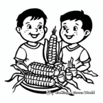 Coloring Pages of People Sweet Corn in August 4
