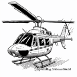 Cool Police Helicopter Coloring Page 3