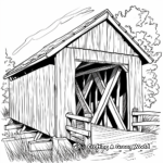 Covered Bridge in August Coloring Pages 1