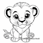 Cute Baby Lion and His Friends Coloring Pages 1