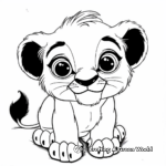 Cute Baby Lion and His Friends Coloring Pages 2