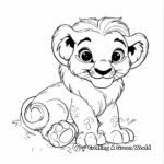 Cute Baby Lion and His Friends Coloring Pages 3