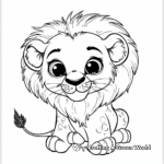 Cute Baby Lion and His Friends Coloring Pages 4
