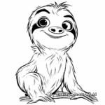 Cute Baby Sloth Coloring Pages 2