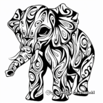 Cute Baby Tribal Elephant Coloring Pages 4
