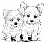 Cute Corgi Puppies Coloring Pages 2