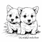 Cute Corgi Puppies Coloring Pages 3