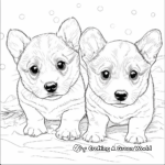 Cute Corgi Puppies Coloring Pages 4