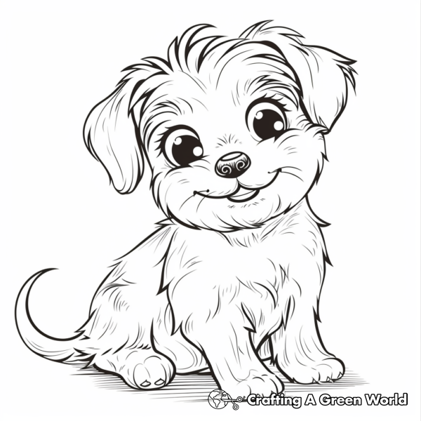Cute Maltese Puppy Coloring Pages 1