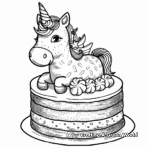 Cute Pastel Unicorn Cake Coloring Sheets 2