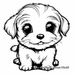 Cute Puppy Face Coloring Pages 1