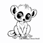 Cute Ring-Tailed Lemur Coloring Pages 1