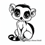 Cute Ring-Tailed Lemur Coloring Pages 2