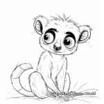 Cute Ring-Tailed Lemur Coloring Pages 3