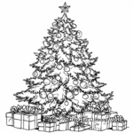 Dazzling Christmas Tree with Presents Coloring Pages 3