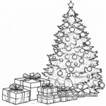 Dazzling Christmas Tree with Presents Coloring Pages 4