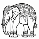 Decorative Tribal Elephant Coloring Pages With Floral Patterns 1