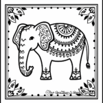 Decorative Tribal Elephant Coloring Pages With Floral Patterns 3