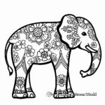 Decorative Tribal Elephant Coloring Pages With Floral Patterns 4