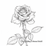 Delicate Rose - June's Birth Flower Coloring Pages 2