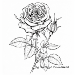 Delicate Rose - June's Birth Flower Coloring Pages 3