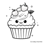Delightful Kawaii Cupcake Coloring Pages 2